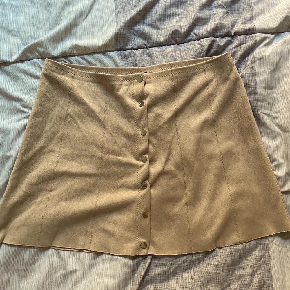 Cute pinkish cream button up mini skirt